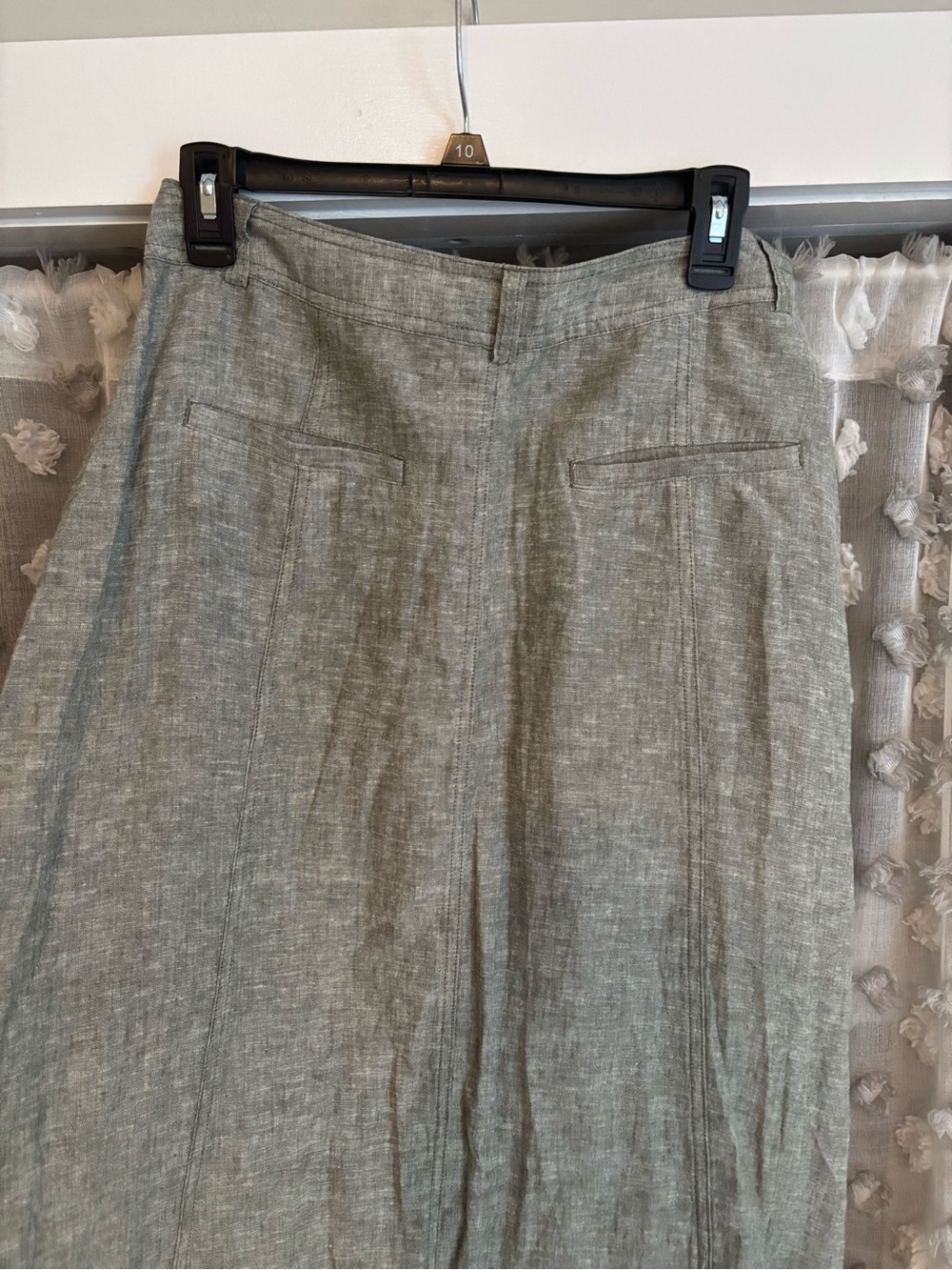 Christopher & Banks Light Sage A-Line Linen Blend Skirt - Picture 6 of 8